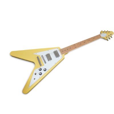 Custom Crown Flying V Jimi TV Yellow Electric Guitar - Image 3