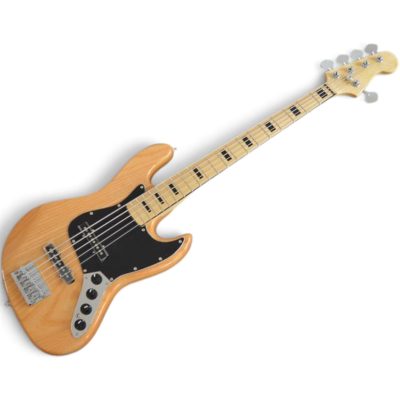 Custom Regent Ash Wood Body Natural Finish Miller 5 String Jazz Bass - Image 7