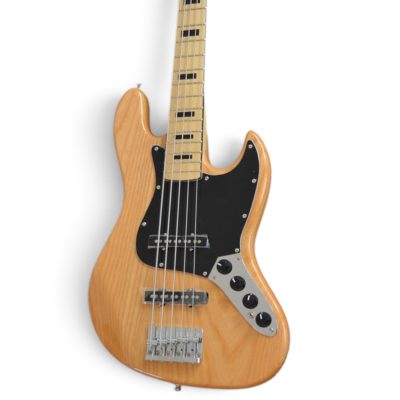 Custom Regent Ash Wood Body Natural Finish Miller 5 String Jazz Bass