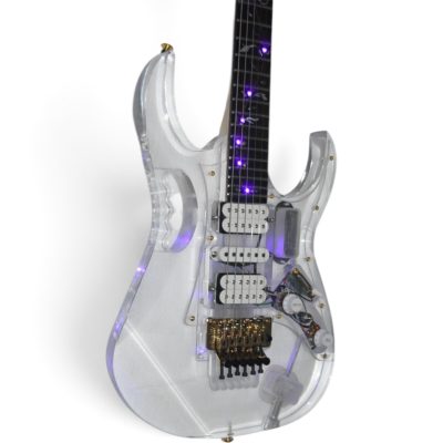 Custom Axis Plexiglass Acrylic Lucite Purple Violet LED Tremolo Guitar Jem Tree Of Life Inlay Rosewood Fretboard