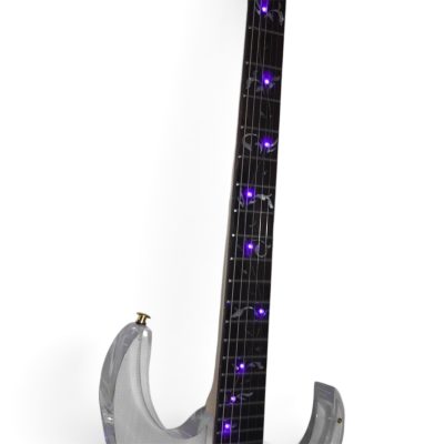 Custom Axis Plexiglass Acrylic Lucite Purple Violet LED Tremolo Guitar Jem Tree Of Life Inlay Rosewood Fretboard - Image 5
