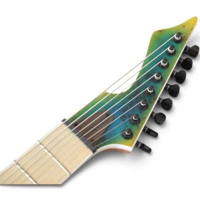 Custom Topaz Black Machine Birdseye Blue Burst Finish 8 String Electric Guitar - Image 6