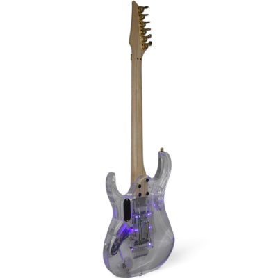 Custom Axis Plexiglass Acrylic Lucite Purple Violet LED Tremolo Guitar Jem Tree Of Life Inlay Rosewood Fretboard - Image 4