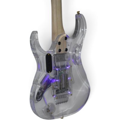 Custom Axis Plexiglass Acrylic Lucite Purple Violet LED Tremolo Guitar Jem Tree Of Life Inlay Rosewood Fretboard - Image 7