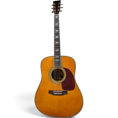 Custom Vertex Amber Solid Spruce Top Acoustic Electric Guitar D45 Fishman EQ - Image 3