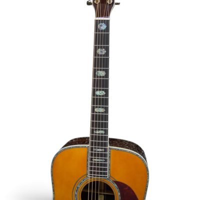 Custom Vertex Amber Solid Spruce Top Acoustic Electric Guitar D45 Fishman EQ - Image 5