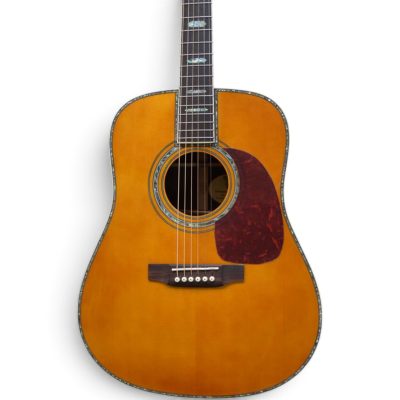 Custom Vertex Amber Solid Spruce Top Acoustic Electric Guitar D45 Fishman EQ