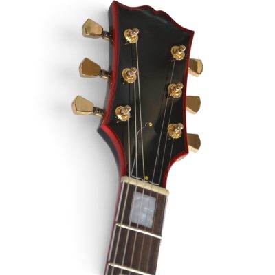 Custom Crown Red Burst Flamed Maple Top Jimmy Page Finish Electric Guitar Red Bindings - Image 5