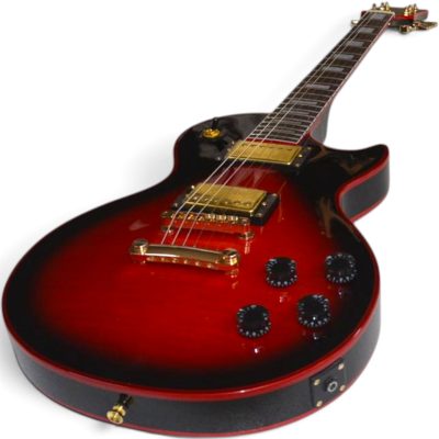Custom Crown Red Burst Flamed Maple Top Jimmy Page Finish Electric Guitar Red Bindings