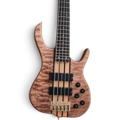 Custom Denver Smith Elite BSR Natural Quilted Maple 5 String Bass