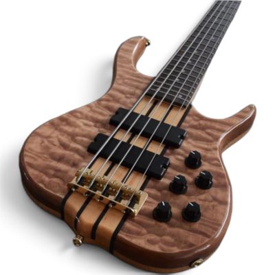 Custom Denver Smith Elite BSR Natural Quilted Maple 5 String Bass - Image 2
