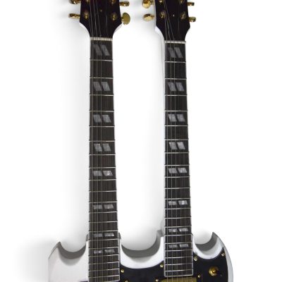 Custom Crown SG Don Felder Arctic White EDS1275 Double Neck 12 6 String Guitar - Image 5