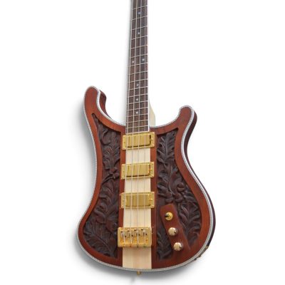 Custom Nova Lemmy Kilmister 4004 Walnut Stain Finish Engrave Carved 4 String Bass
