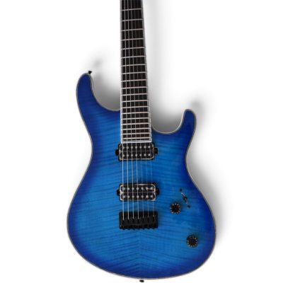 Custom Onyx Regius Blue Flamed Maple Top 7 String Guitar