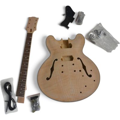Custom Crown DIY Unfinished Guitar Kit ES335 Florentine Cutaway