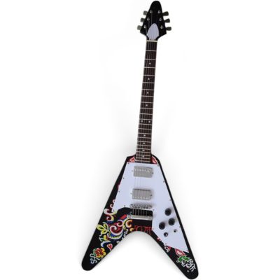Custom Crown Jimi Hendrix Flying V Psychedelic Hand Painted Graphics Guitar - Image 8