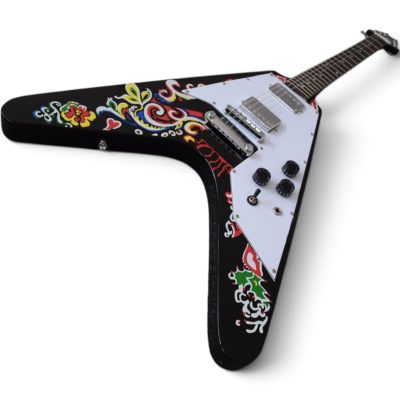 Custom Crown Jimi Hendrix Flying V Psychedelic Hand Painted Graphics Guitar - Image 5
