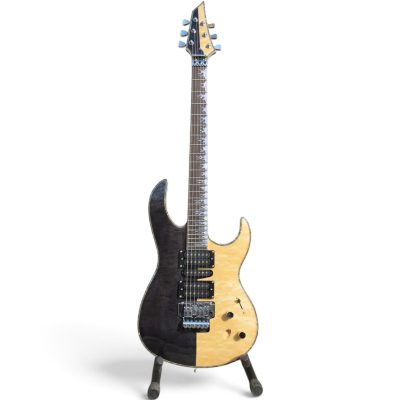 Custom Vale Mattias Half And Half Trans Black Burst Natural Maple Finish Dellinger Guitar - Image 3