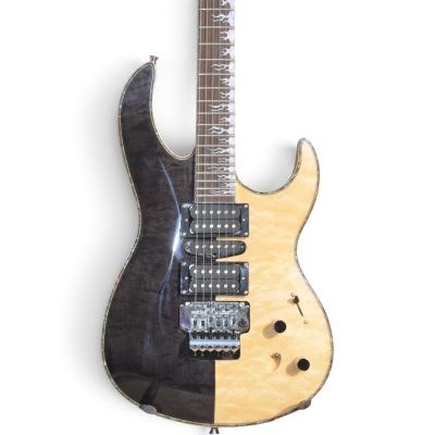 Custom Vale Mattias Half And Half Trans Black Burst Natural Maple Finish Dellinger Guitar
