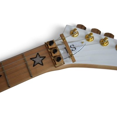 Custom Cinder Richie Sambora Double Neck Jersey Star 6 and 6 String White Guitar - Image 8