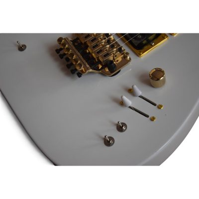 Custom Cinder Richie Sambora Double Neck Jersey Star 6 and 6 String White Guitar - Image 11