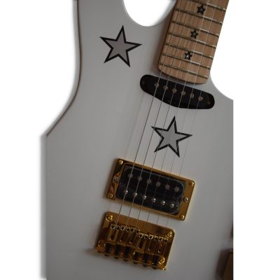 Custom Cinder Richie Sambora Double Neck Jersey Star 6 and 6 String White Guitar - Image 12