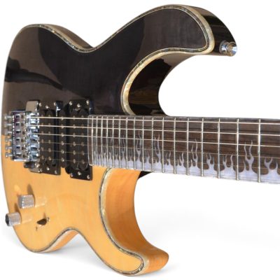 Custom Vale Mattias Half And Half Trans Black Burst Natural Maple Finish Dellinger Guitar - Image 10
