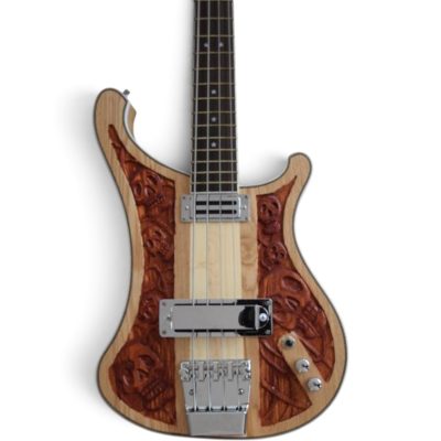 Custom Nova 4003 Naturalglo Lemmy Kilmister Finish 4 String Bass Skull Bones Carved