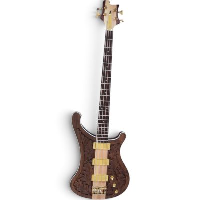 Custom Nova Lemmy Kilmister 4003 Walnut Hand Engrave Carved Oak Leaf 4 String Bass - Image 2