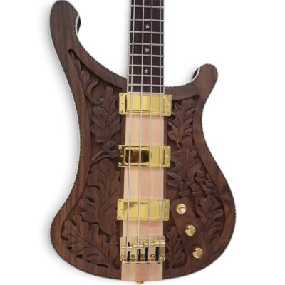 Custom Nova Lemmy Kilmister 4003 Walnut Hand Engrave Carved Oak Leaf 4 String Bass