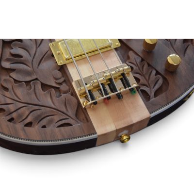 Custom Nova Lemmy Kilmister 4003 Walnut Hand Engrave Carved Oak Leaf 4 String Bass - Image 4