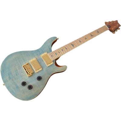 Custom Monarch Santana Teal Flamed Maple Top Pink Headstock Guitar - Image 8