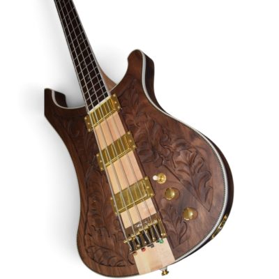 Custom Nova Lemmy Kilmister 4003 Walnut Hand Engrave Carved Oak Leaf 4 String Bass - Image 10