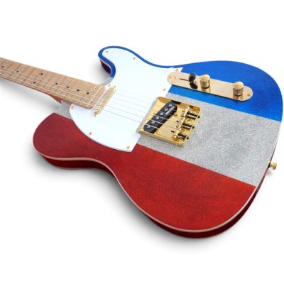 Custom Regent Buck Owens Metallic Red Blue Silver Finish Guitar - Image 6