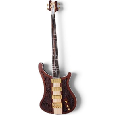 Custom Nova Lemmy Kilmister 4004 Walnut Stain Engrave Carved 4 String Bass - Image 2
