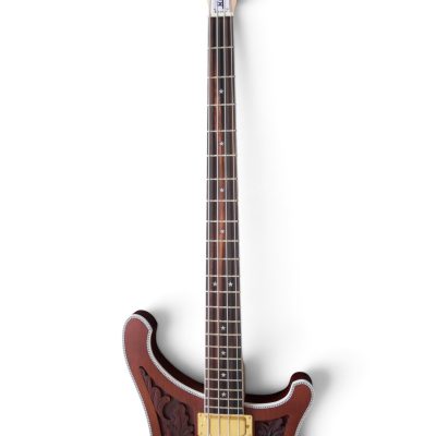 Custom Nova Lemmy Kilmister 4004 Walnut Stain Engrave Carved 4 String Bass - Image 4