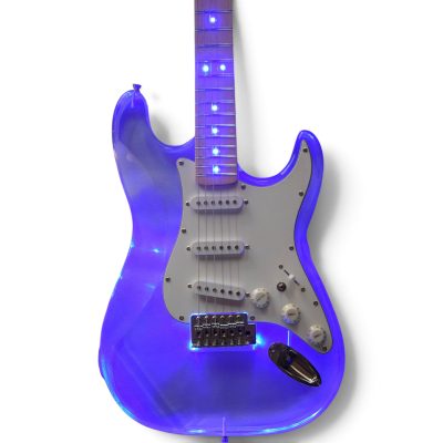 Custom Regent Plexiglass Acrylic Lucite Integrated Blue LED Illumination Guitar