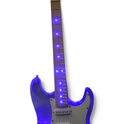 Custom Regent Plexiglass Acrylic Lucite Integrated Blue LED Illumination Guitar - Image 6