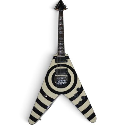 Custom Crown Bullseye Zakk Wylde Bullseye Classic Cream Floyd  Rose Tremolo Flying V Guitar - Image 2