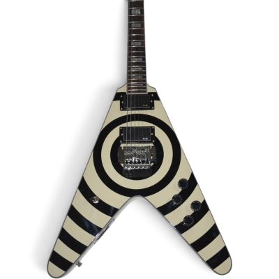 Custom Crown Bullseye Zakk Wylde Bullseye Classic Cream Floyd  Rose Tremolo Flying V Guitar