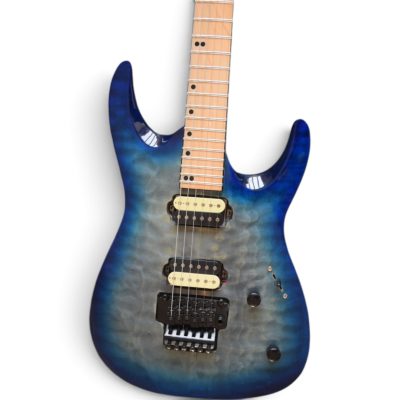 Custom Race Dinky Blue Burst Quilted Maple Top Guitar Floyd Rose Tremolo