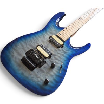 Custom Race Dinky Blue Burst Quilted Maple Top Guitar Floyd Rose Tremolo - Image 8
