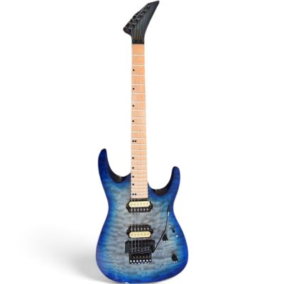 Custom Race Dinky Blue Burst Quilted Maple Top Guitar Floyd Rose Tremolo - Image 12