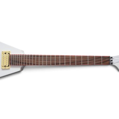 Custom Race Flying V Schenker Randy White Red Stripe Electric Guitar Floyd Rose Tremolo - Image 4