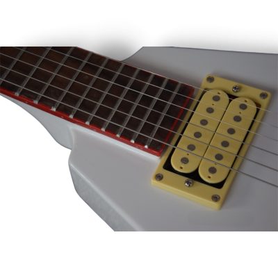 Custom Race Flying V Schenker Randy White Red Stripe Electric Guitar Floyd Rose Tremolo - Image 9
