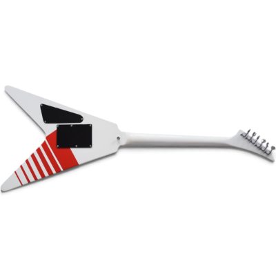 Custom Race Flying V Schenker Randy White Red Stripe Electric Guitar Floyd Rose Tremolo - Image 11