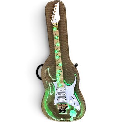 Custom Axis Plexiglass Acrylic Lucite Green LED Tremolo Guitar Jem Tree Of Life Inlay - Image 2