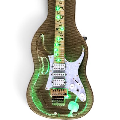 Custom Axis Plexiglass Acrylic Lucite Green LED Tremolo Guitar Jem Tree Of Life Inlay