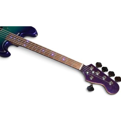 Custom Regent Sky Burst Sparkle Finish 5 String Jazz Bass LED Fretboard Lights - Image 2