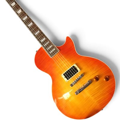 Custom Crown Heritage Cherry Sunburst Flamed Maple Top Guitar Single Pickup - Image 2